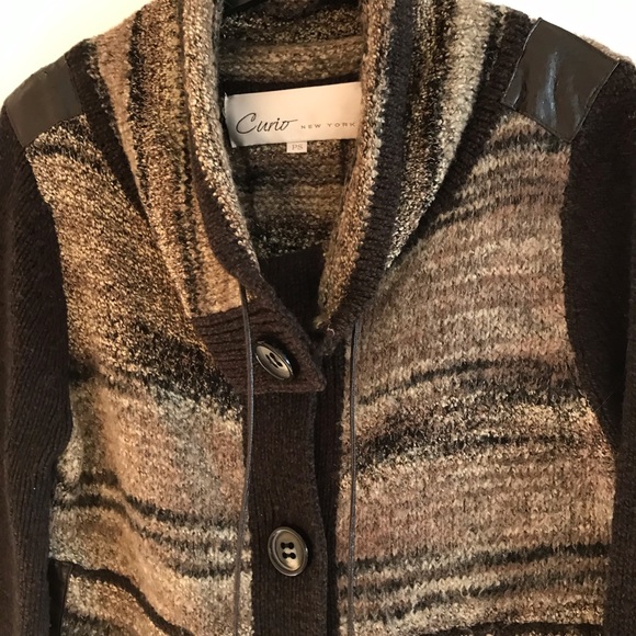 Curio Cardigan with leather trim - Picture 2 of 11